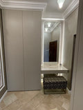 Coat rack with milled painted MDF doors according to RAL